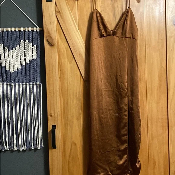 wild fable brown satin dress Women's Satin Slip Maxi Dress - Wild Fable Light Brown XL